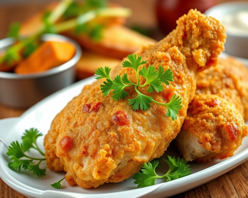 fried chicken, parsley